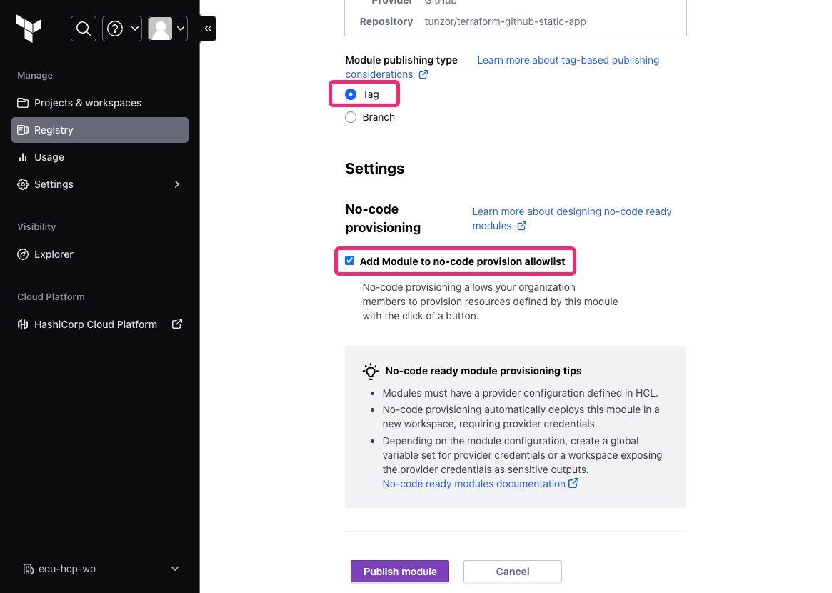 The add module confirmation page on HCP Terraform